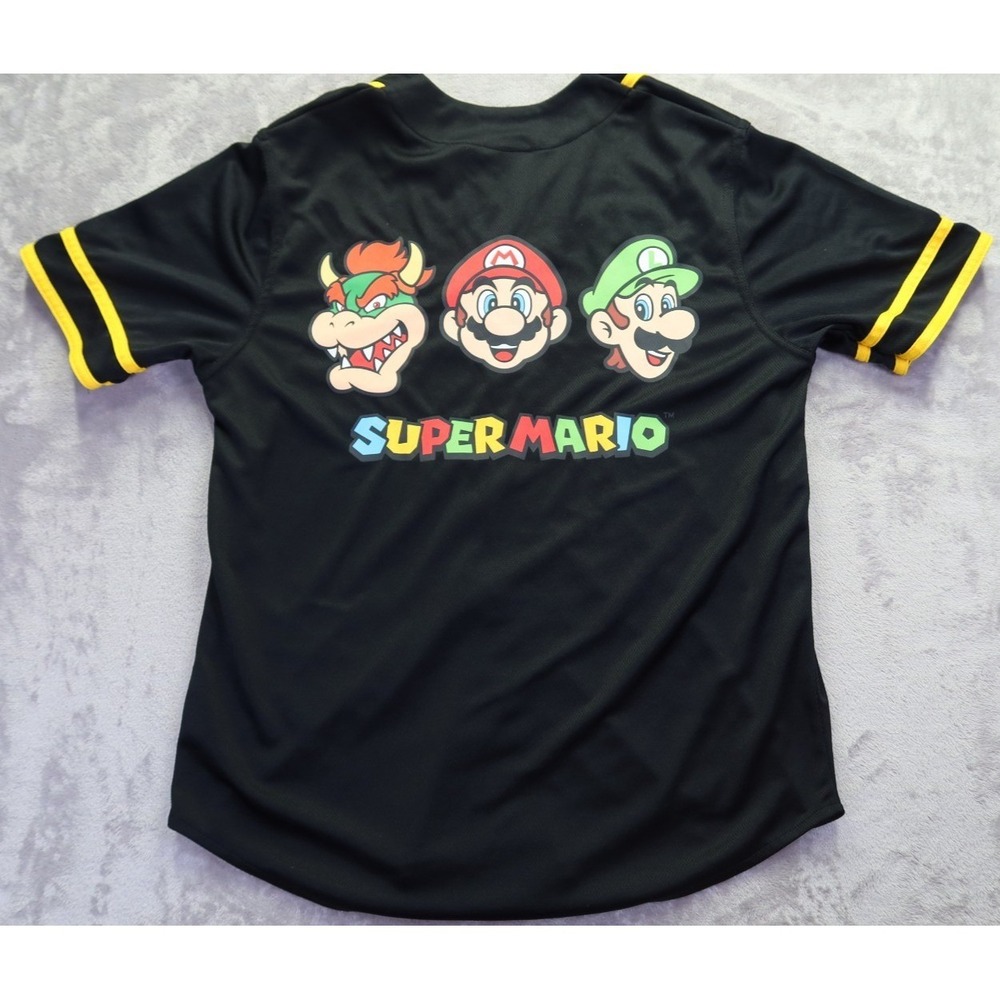 Super Mario World Baseball‎ Style Jersey Men's Size S Luigi Bowser